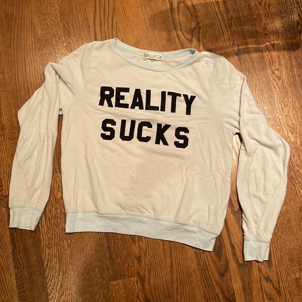 Soft thin light blue WILDFOX sweatshirt